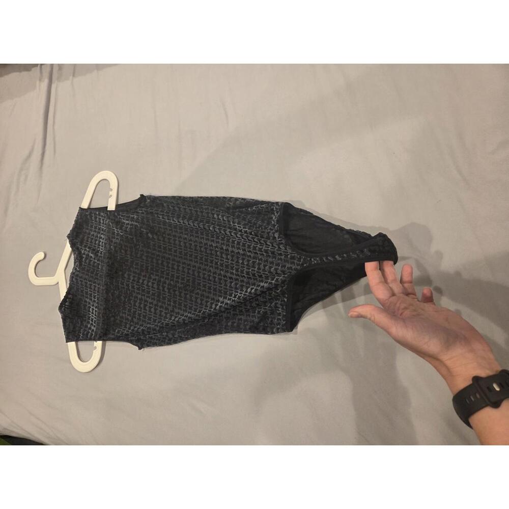 Skims - Black Sleeveless Velvet Bodysuit Size M